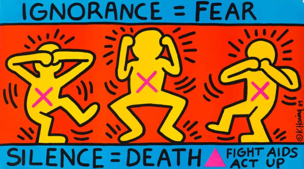 Keith Haring, Ignorance = Fear, 1989