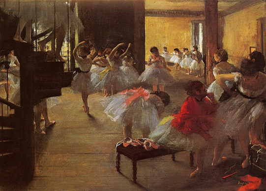 Edgar Degas, Classe di danza, 1873, olio su tela, 47.6 x 62.2 cm, Corcoran Gallery of art, Washington