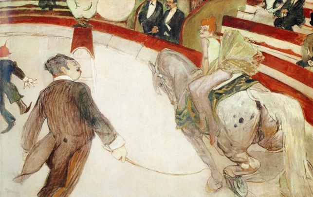 Henri de Toulouse-Lautrec, Al circo Fernando, 1888, olio su tela, 103.2 x 161.3 cm, Art Institute, Chicago.