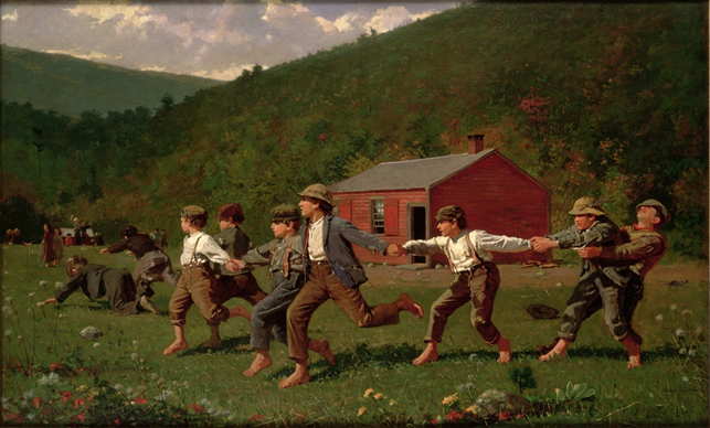 Winslow Homer, Snap the whip, 1872, olio su tela, 56 x 91.4 cm, Butler institute of American Art, Youngstown, Ohio