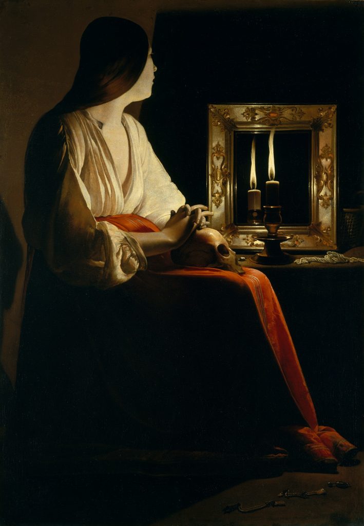 Georges de La Tour, Maddalena allo specchio e due fiamme, 1639 ca., New York, The Metropolitan Museum of Art
