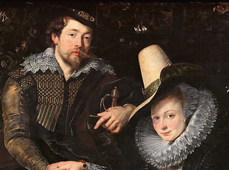 Particolare Autoritratto con la moglie Isabella Brant sotto una pergola di caprifoglio di Pieter Paul Rubens