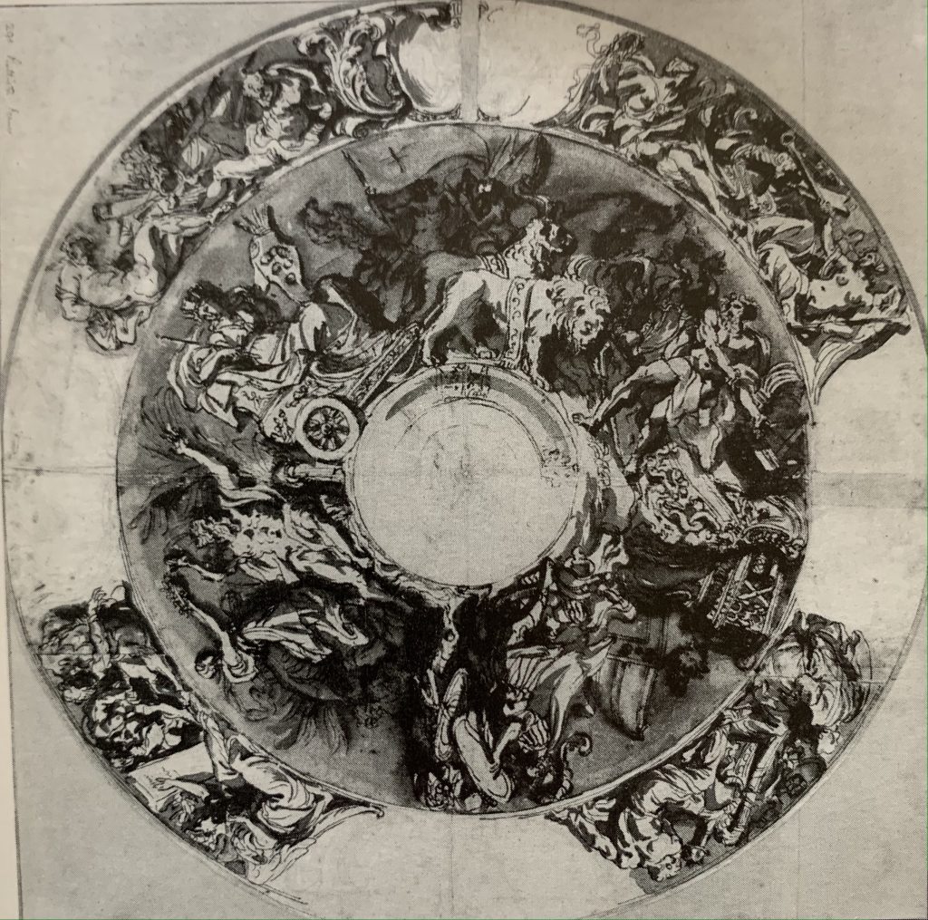 Carlo Maratti, La Toscana come Cibele accolta da Nettuno, 1681, disegno preparatorio, Chatsworth, Devonshire Collection