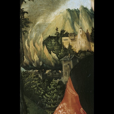 Lucas Cranach, Doppio ritratto del viennese Johannes Cuspinian e di sua moglie Anna Putsch, SFONDO