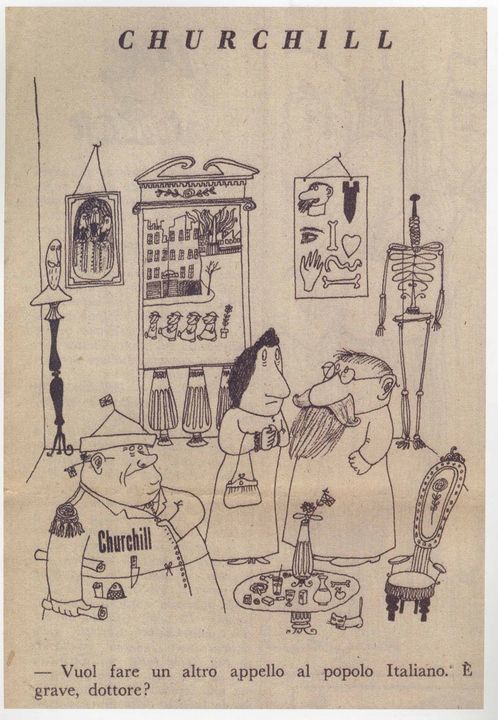 Saul Steinberg, Churchill, in "Bertoldo", Gennaio 1941