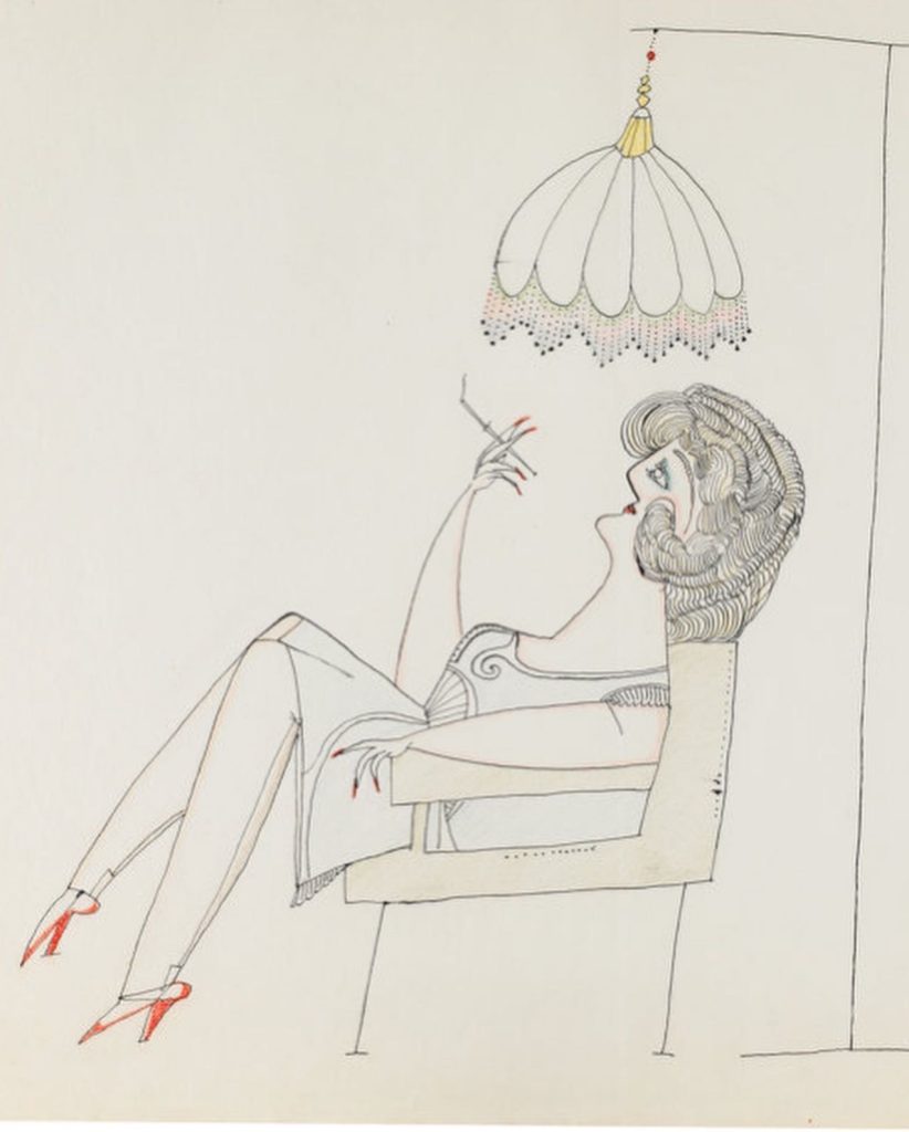 Saul Steinberg, Donna seduta, 1950-51