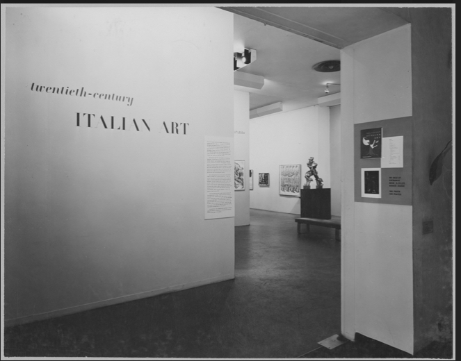 mostra Twentieth Century Italian Art,  MoMA, New York, 28 giugno-18 settembre 1949