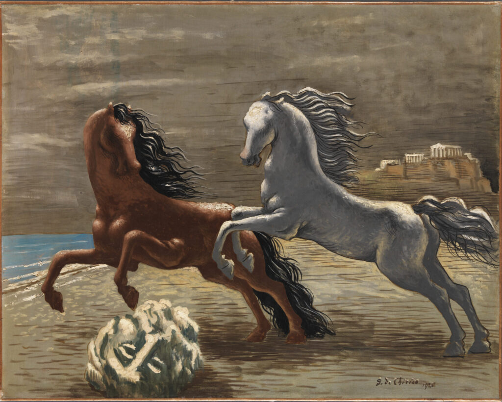 Giorgio De Chirico: "Cavalli in riva al mare (Les deux chevaux)"