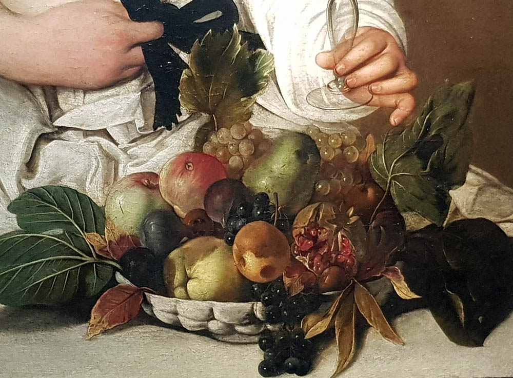 Il Bacco di Caravaggio, particolare della frutta