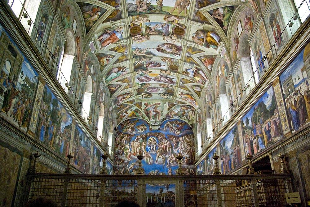 La Cappella Sistina a Città del Vaticano affrescata da Michelangelo
