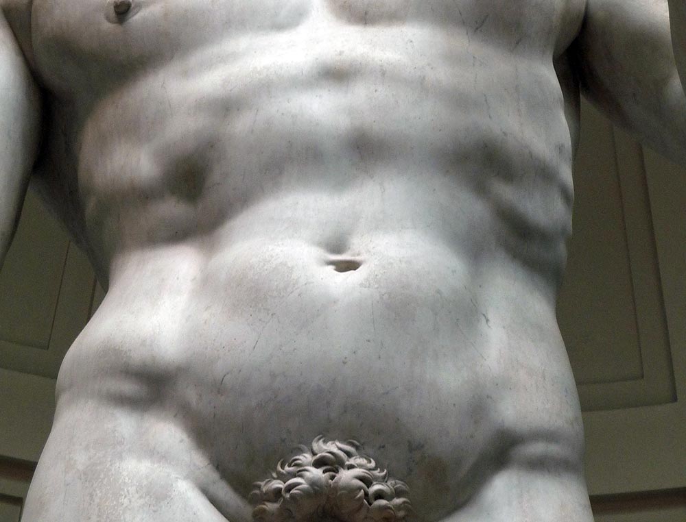 Dettaglio del David di Michelangelo, il nudo più famoso