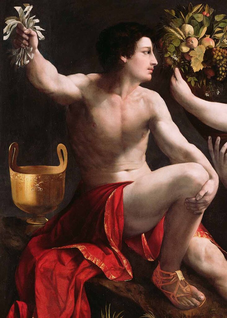 Dosso Dossi, Allegoria della Fortuna, l'uomo sulla sinistra.