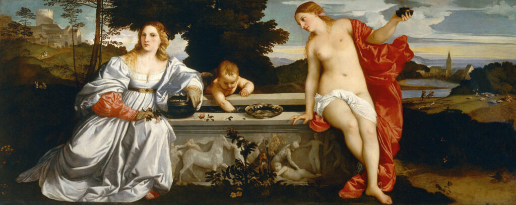 Tiziano, Amor Sacro e Amor profano. Un esempio di interpretazione dei canoni delle donne nel rinascimento