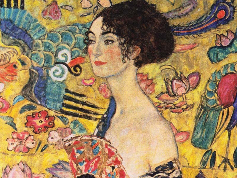 Dama con Ventaglio, particolare, Gustav Klimt