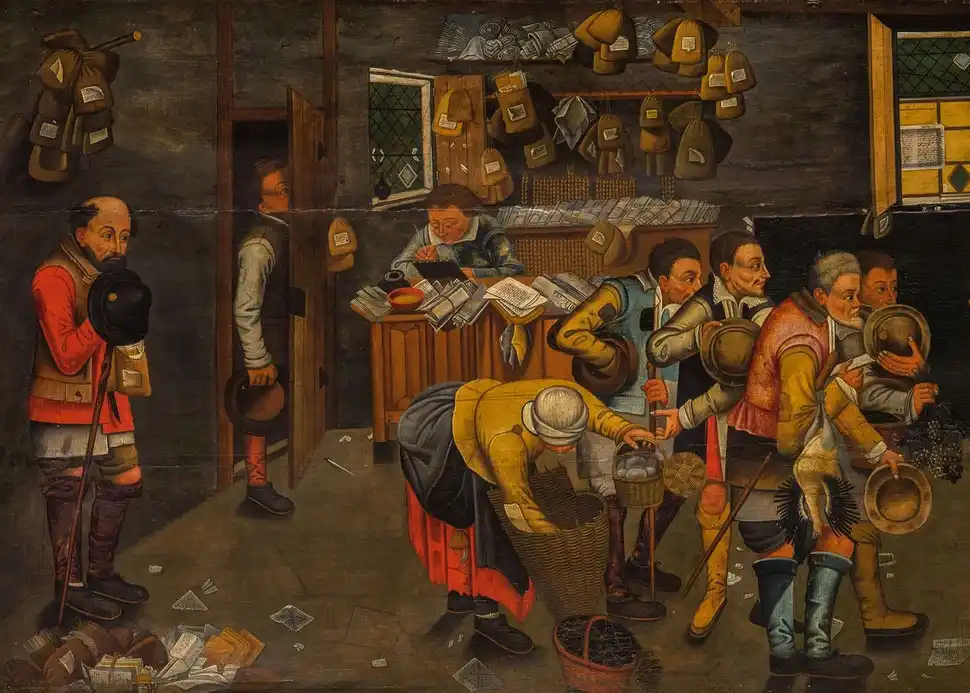 Pieter Brueghel il Giovane, L'avvocato del villaggio, particolare.