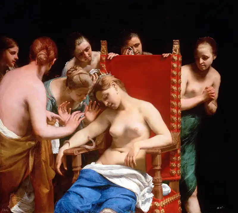 Guido Cagnacci - La morte di Cleopatra. I suicidi nelle opere d'arte