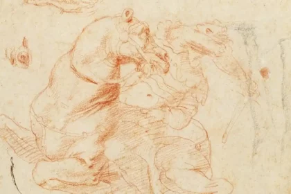 Raffaello disegno preparatorio per la Battaglia di Ponte Milvio - ASTA