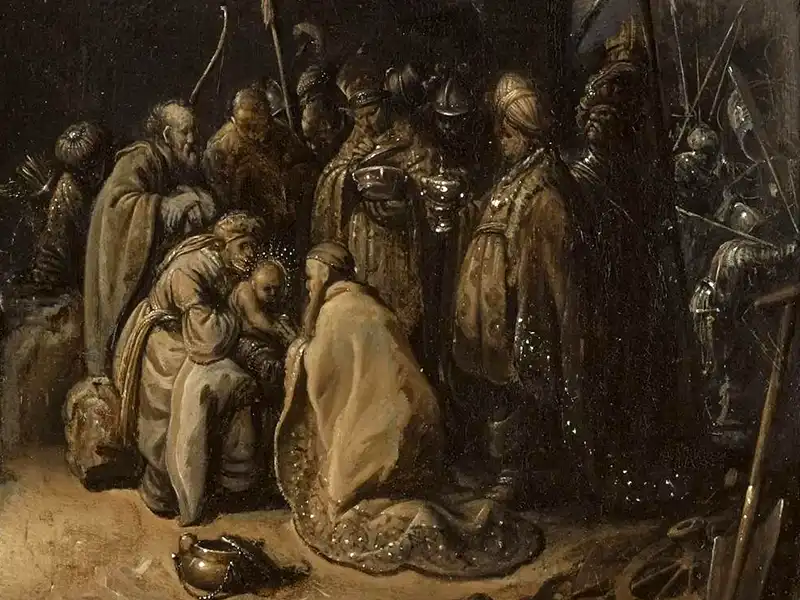 Adorazione dei Magi (1628 ca), di Rembrandt (particolare) Stimato per 10-15 milioni di sterline da Sotheby’s