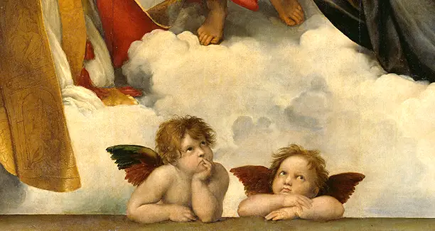 Raffaello Madonna Sistina Particolare Angeli